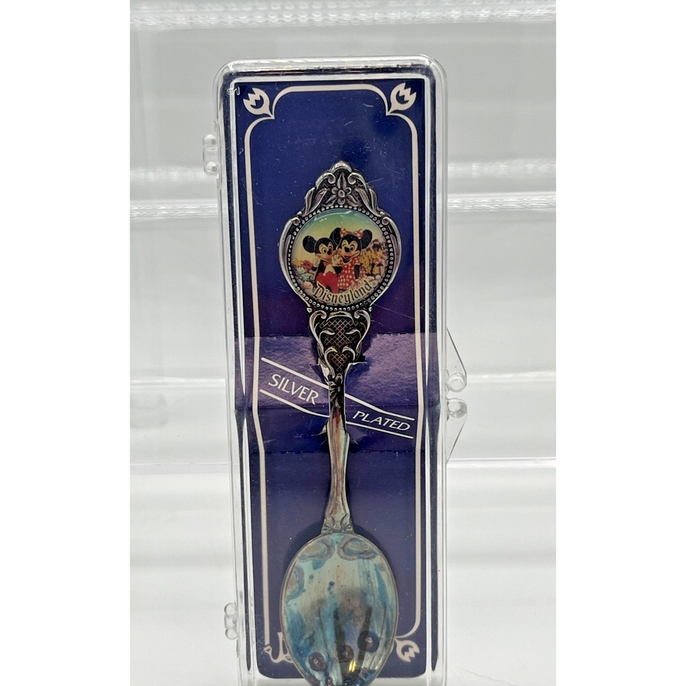 Vintage Disneyland California Souvenir Spoon 1984 Mickey Minnie Mouse Silver Pla